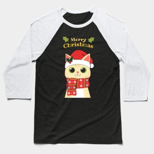 Meowy Christmas Merry Christmas Cat Baseball T-Shirt